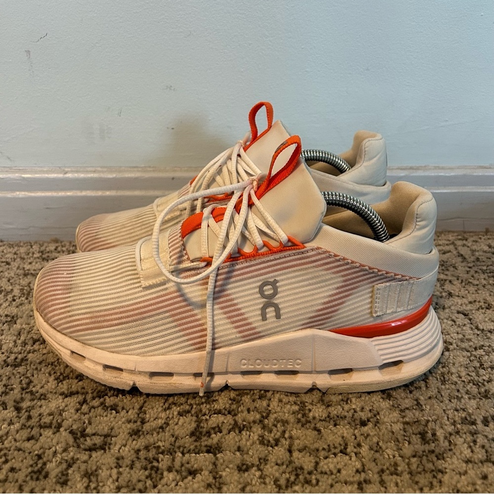 On Running Cloudnova Void Undyed-White Flame Cloudtec Running Shoes Size 7